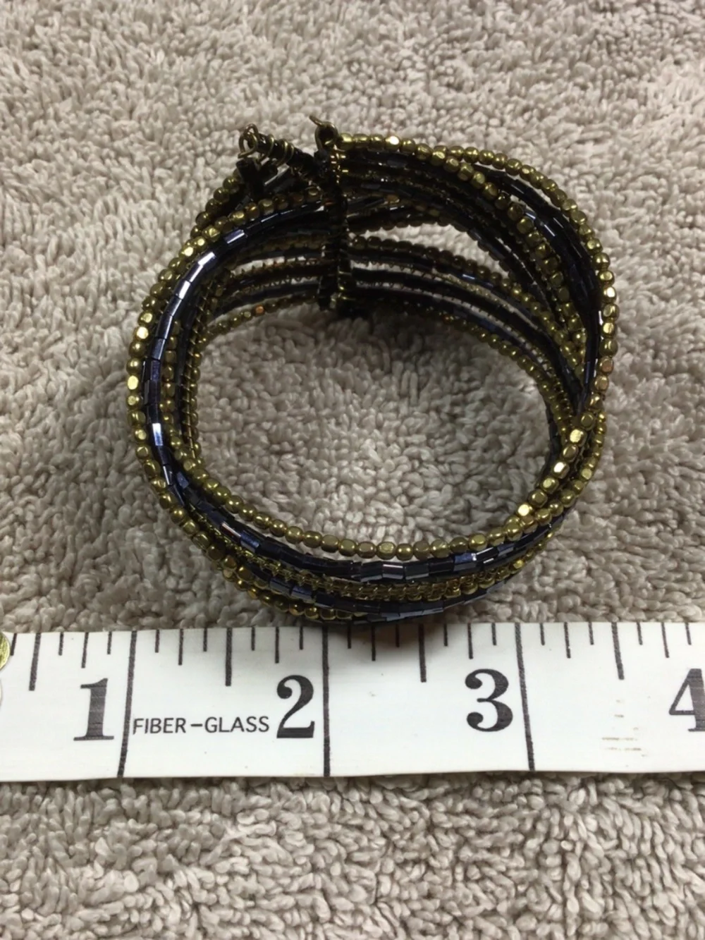 Braided Bead Boho Wire Cuff Bracelet